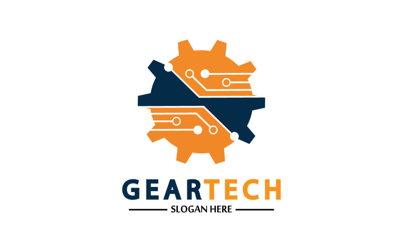 Logotipo vectorial del icono de Gear Tech v18