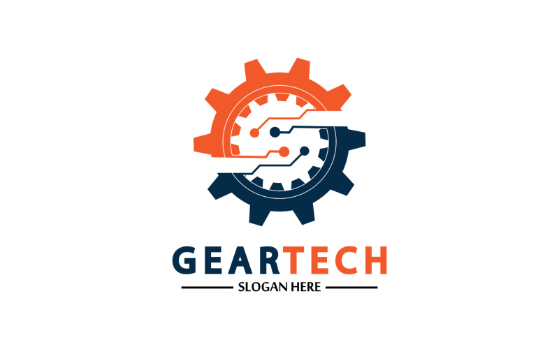 Logotipo vectorial del icono de Gear Tech v19