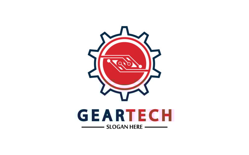 Gear Tech icon vector logo v31 356900 TemplateMonster