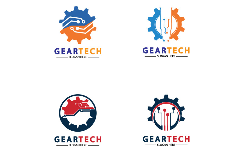 Gear Tech icon vector logo v52 #356919 - TemplateMonster