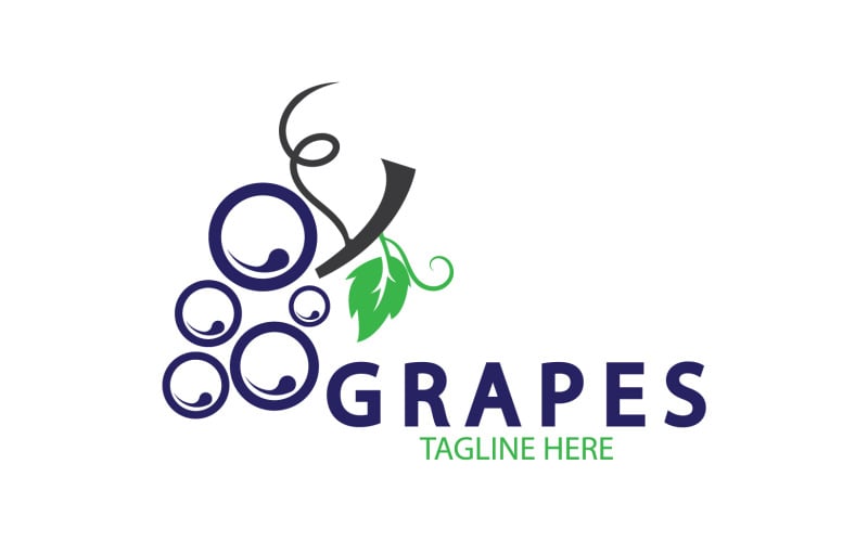 Logo d'icône fraîche de fruits de raisin v41