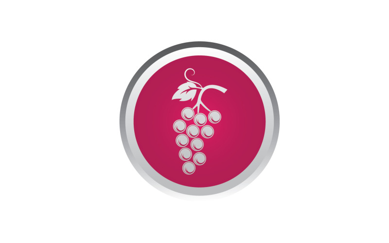 Logo d'icône fraîche de fruits de raisin v66