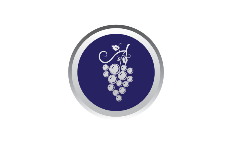 Logo dell'icona fresca dei frutti dell'uva v65