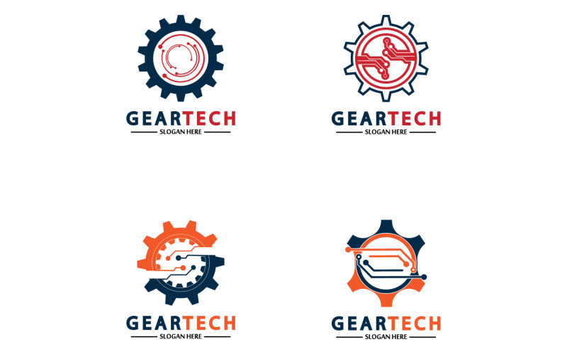 Logo vectoriel d'icône Gear Tech v56 - TemplateMonster