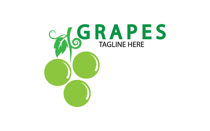 Logotipo de icono fresco de frutas de uva v10