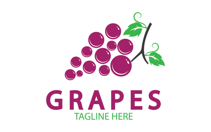 Logotipo do ícone fresco de frutas de uva v24