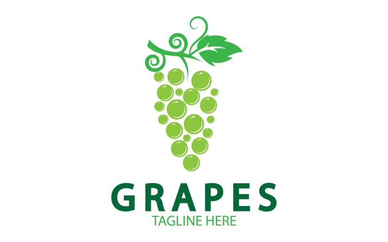 Logotipo do ícone fresco de frutas de uva v5