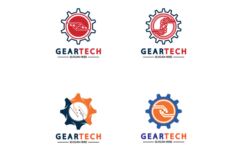 Logotipo vectorial del icono de Gear Tech v54