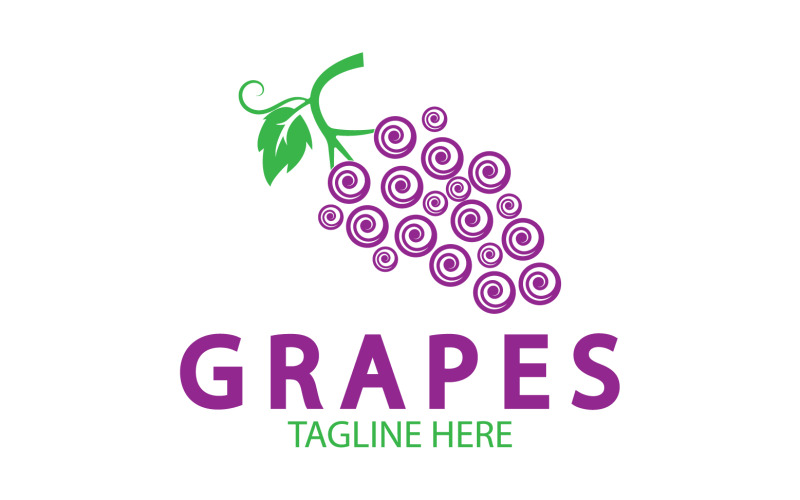 Traubenfrüchte frisches Symbol-Logo v8