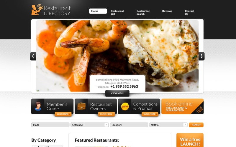 Plantilla para sitio web de cafetería y restaurante