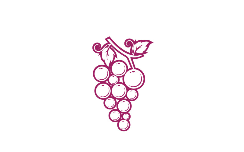 Druivenvruchten vers pictogram logo v96
