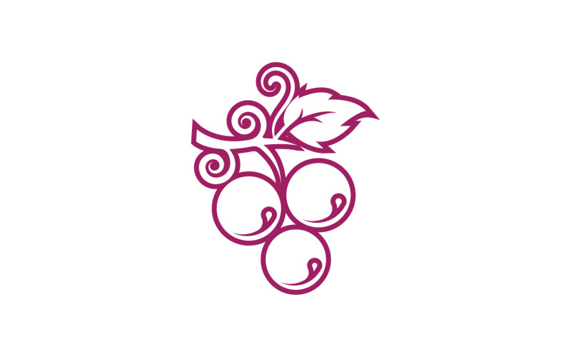 Druva frukt färsk ikon logotyp v108