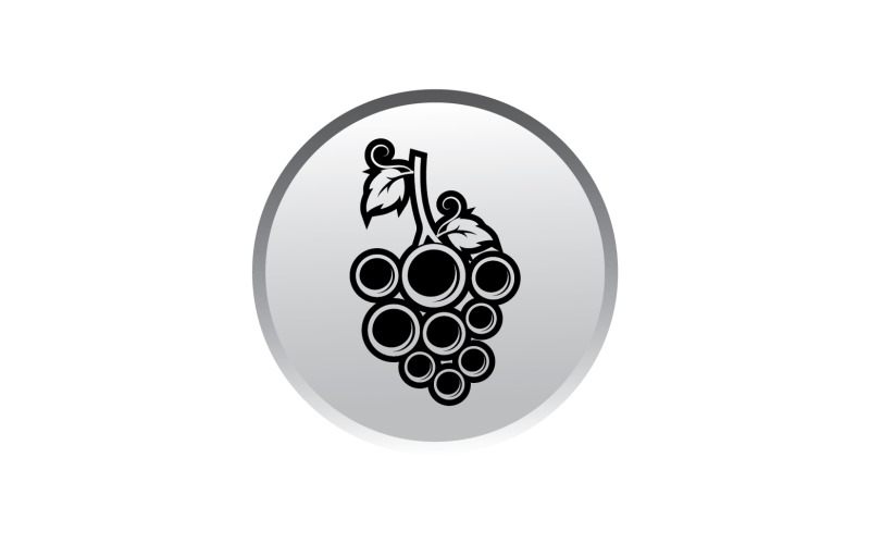 Druva frukt färsk ikon logotyp v73