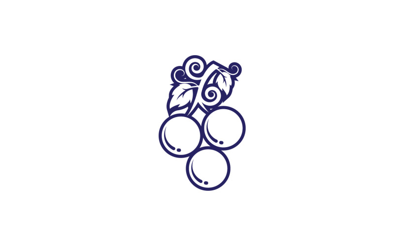 Logo d'icône fraîche de fruits de raisin v106