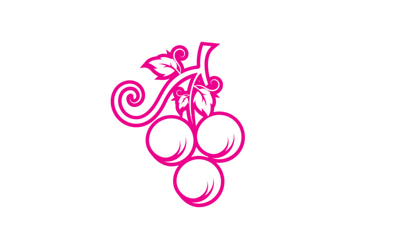 Logo d'icône fraîche de fruits de raisin v117