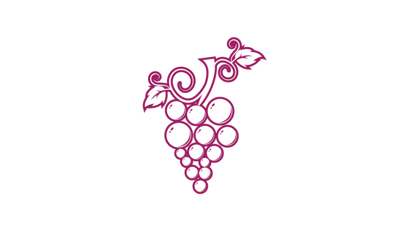Logo d'icône fraîche de fruits de raisin v98
