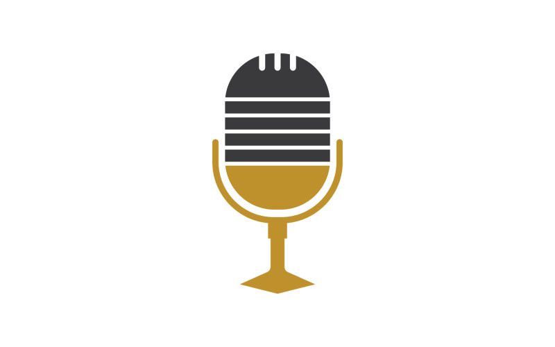 Logo de modèle vectoriel d'icône de podcasat de micro v23