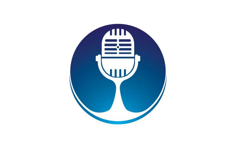 Logo del modello vettoriale dell'icona del microfono podcasat v29