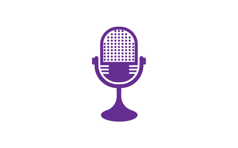 Logo szablonu wektora ikony podcasatu mikrofonu v13