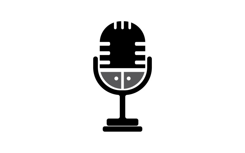Logo szablonu wektora ikony podcasatu mikrofonu v3