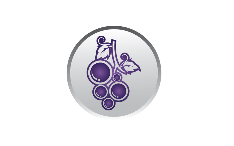 Logotipo de icono fresco de frutas de uva v75