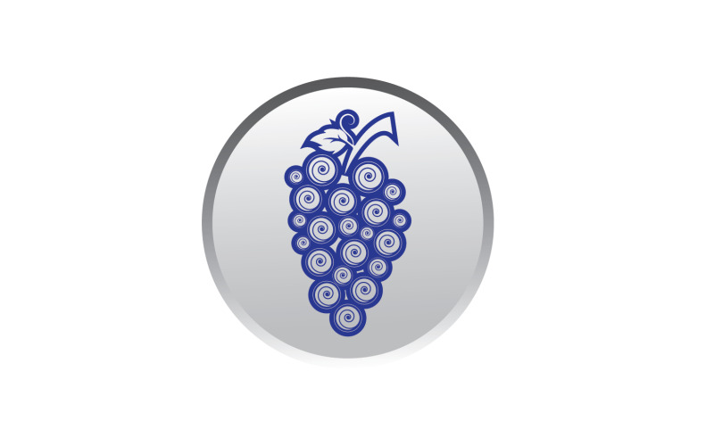 Logotipo do ícone fresco de frutas de uva v123