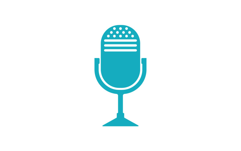 Mic podcasat icon vector template logo v12