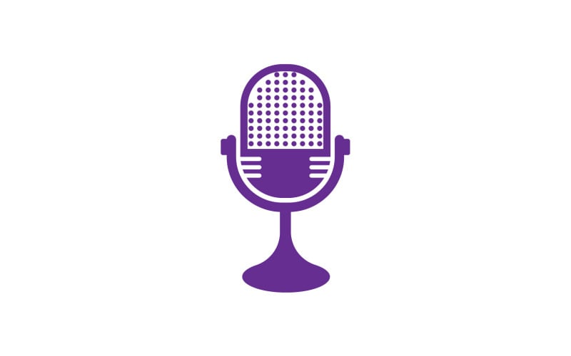 Mic podcasat icon vector template logo v13