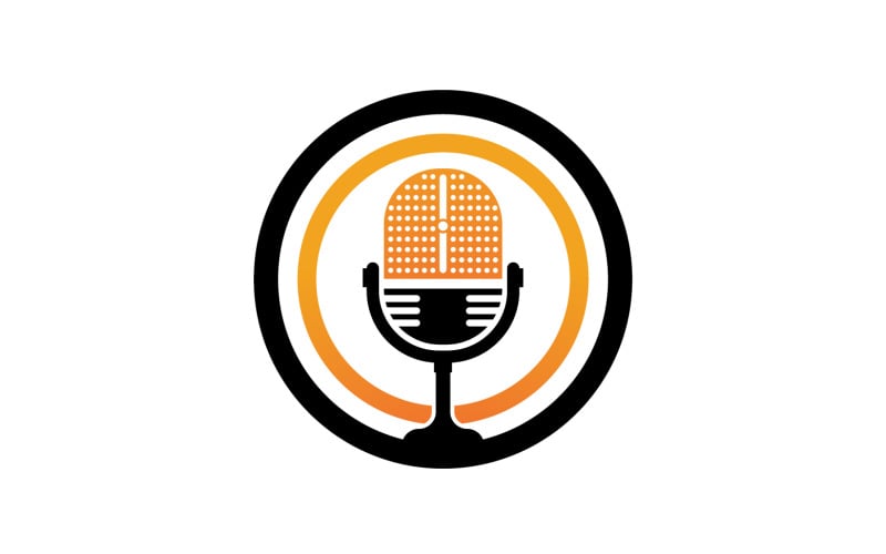 Mic podcasat icon vector template logo v27