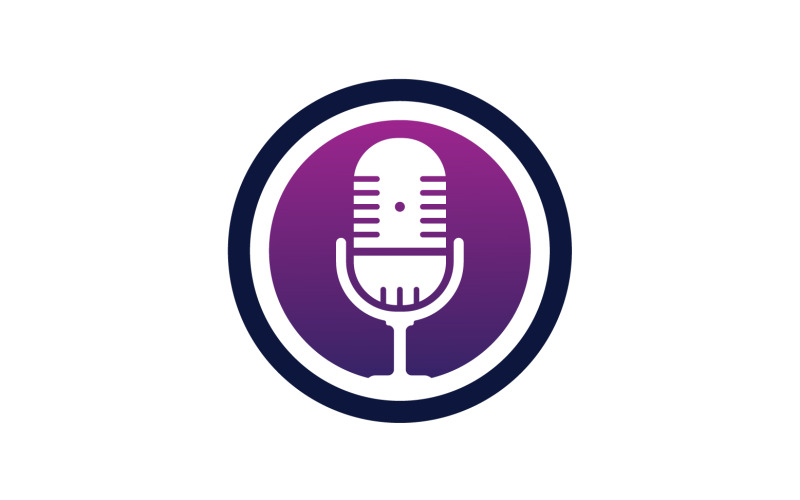 Mic podcasat ikon vektor mall logotyp v32