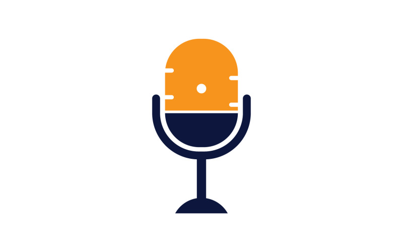 Vektorové logo šablony mikrofonu podcasat v20