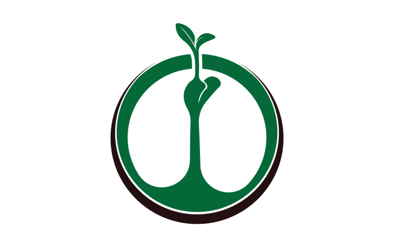 Logotipo de plantilla de brotes de semillas v31