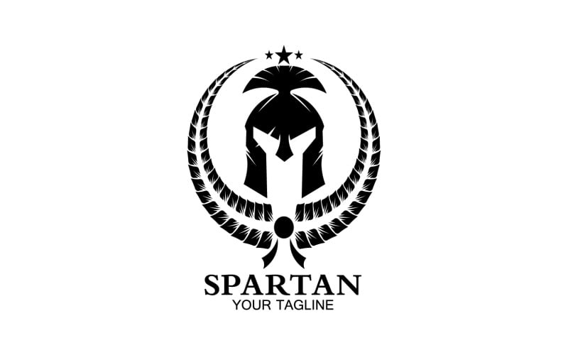 Casco espartano gladiador icono logo vector v56