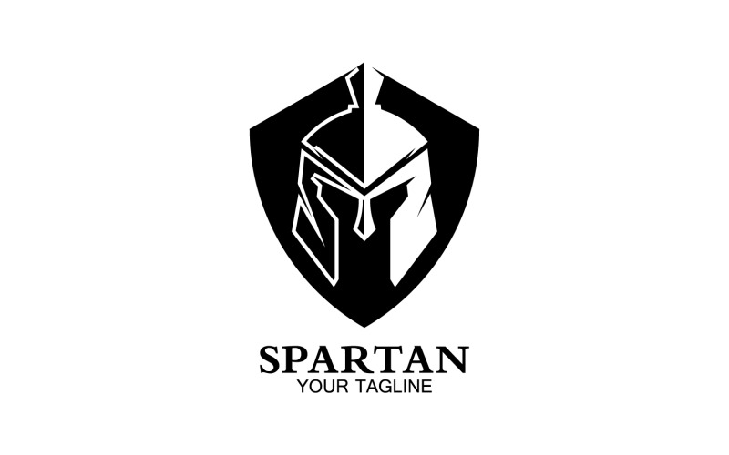 Casco espartano gladiador icono logo vector v60
