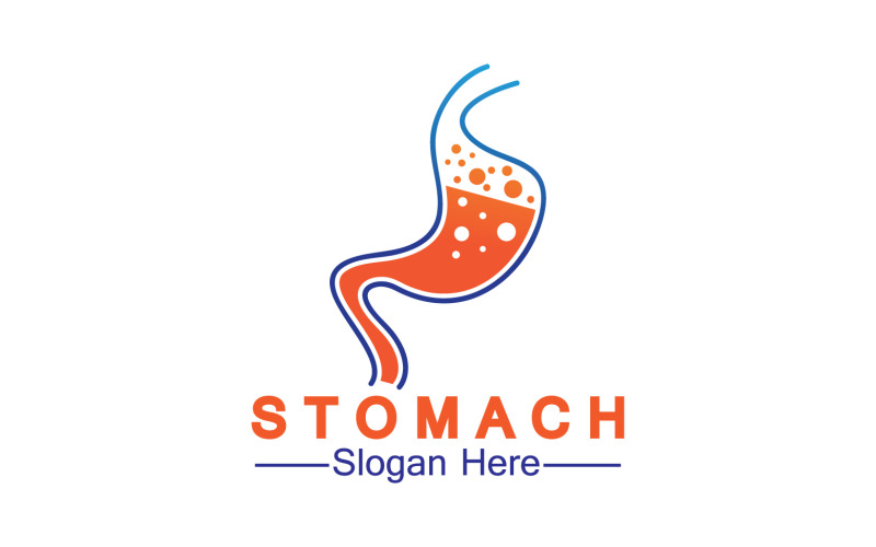 Logo del modello vettoriale del logo dell'icona dello stomaco sanitario v18