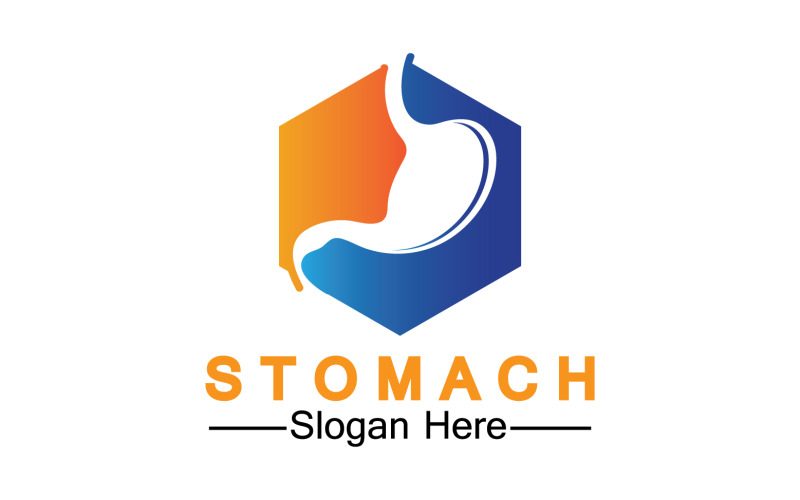 Logo del modello vettoriale del logo dell'icona dello stomaco sanitario v51