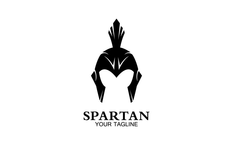 Logotipo de icono de gladiador de casco espartano vector v28
