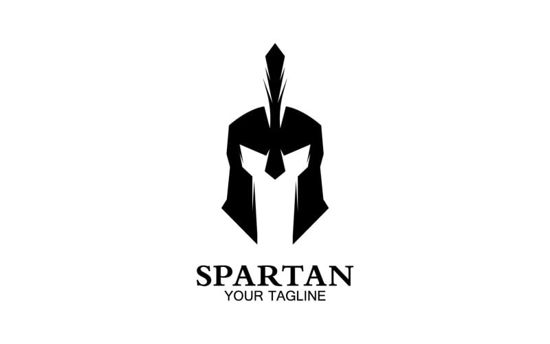 Spartan helmet gladiator icon logo vector v25