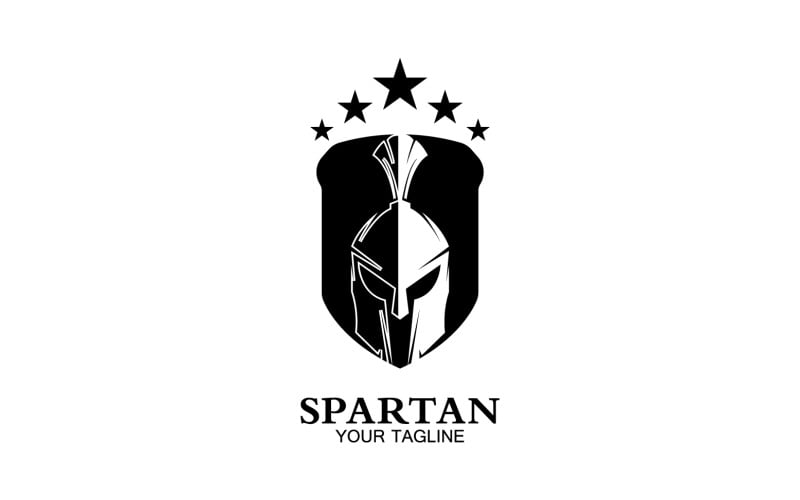 Vector de logotipo de icono de gladiador de casco espartano v39