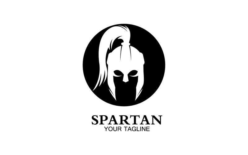 Vector de logotipo de icono de gladiador de casco espartano v48