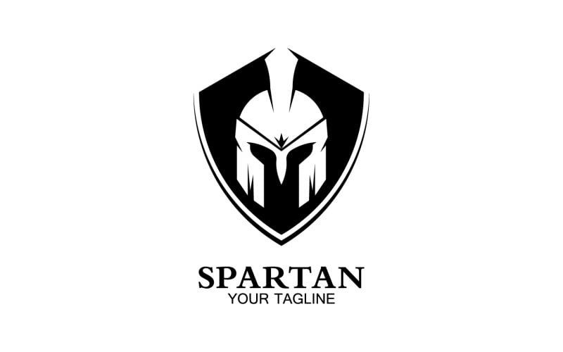 Vetor de logotipo do ícone do gladiador do capacete espartano v62
