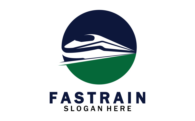 Logo d'icône de transport ferroviaire plus rapide v34