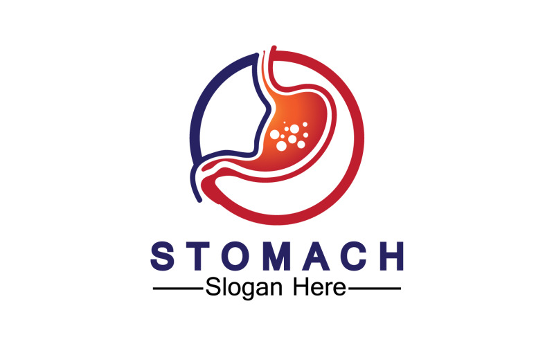 Logo del modello vettoriale del logo dell'icona dello stomaco sanitario v45