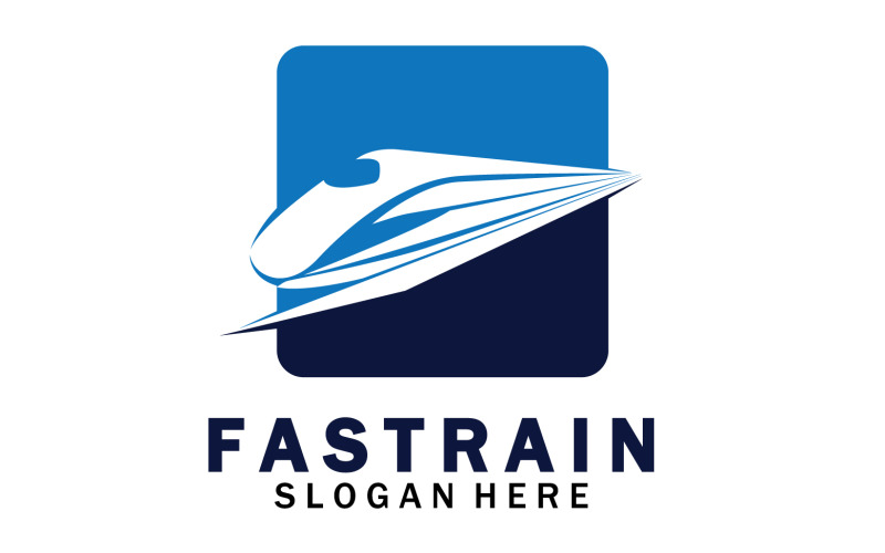 Logo d'icône de transport ferroviaire plus rapide v52