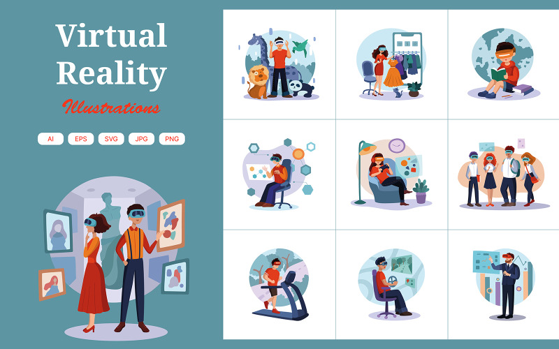 M411_ Paquete de ilustraciones de realidad virtual