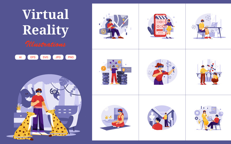 M412_ Pacote de ilustração de realidade virtual