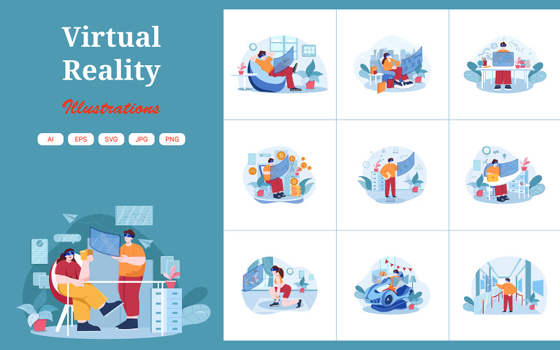 M424_Paquete de ilustraciones de realidad virtual
