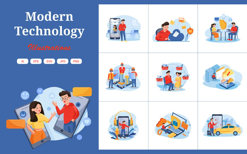 M430_ Pacote de ilustração de tecnologia moderna