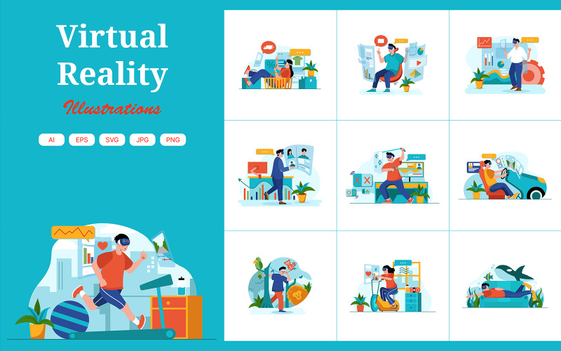Pack d'illustrations de réalité virtuelle M401_