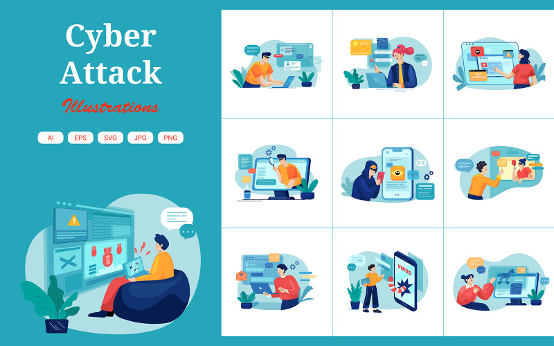 Pakiet ilustracji cyberataku M406_